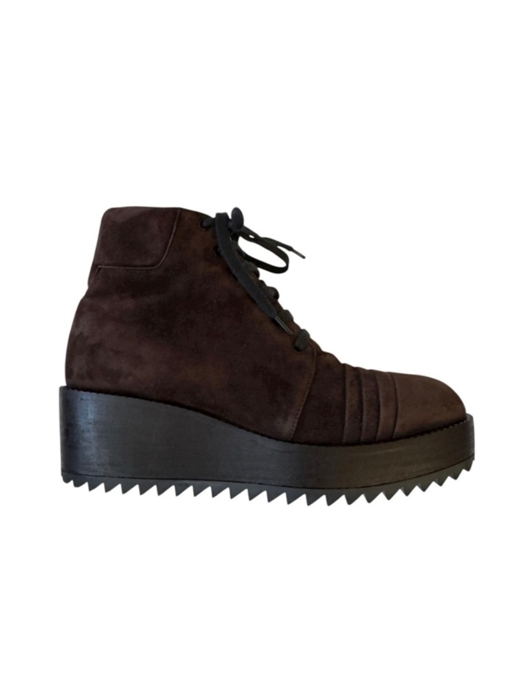 Ritch Erani NYFC Brown Suede Lace-Up Platform Ankle Boots Size 36